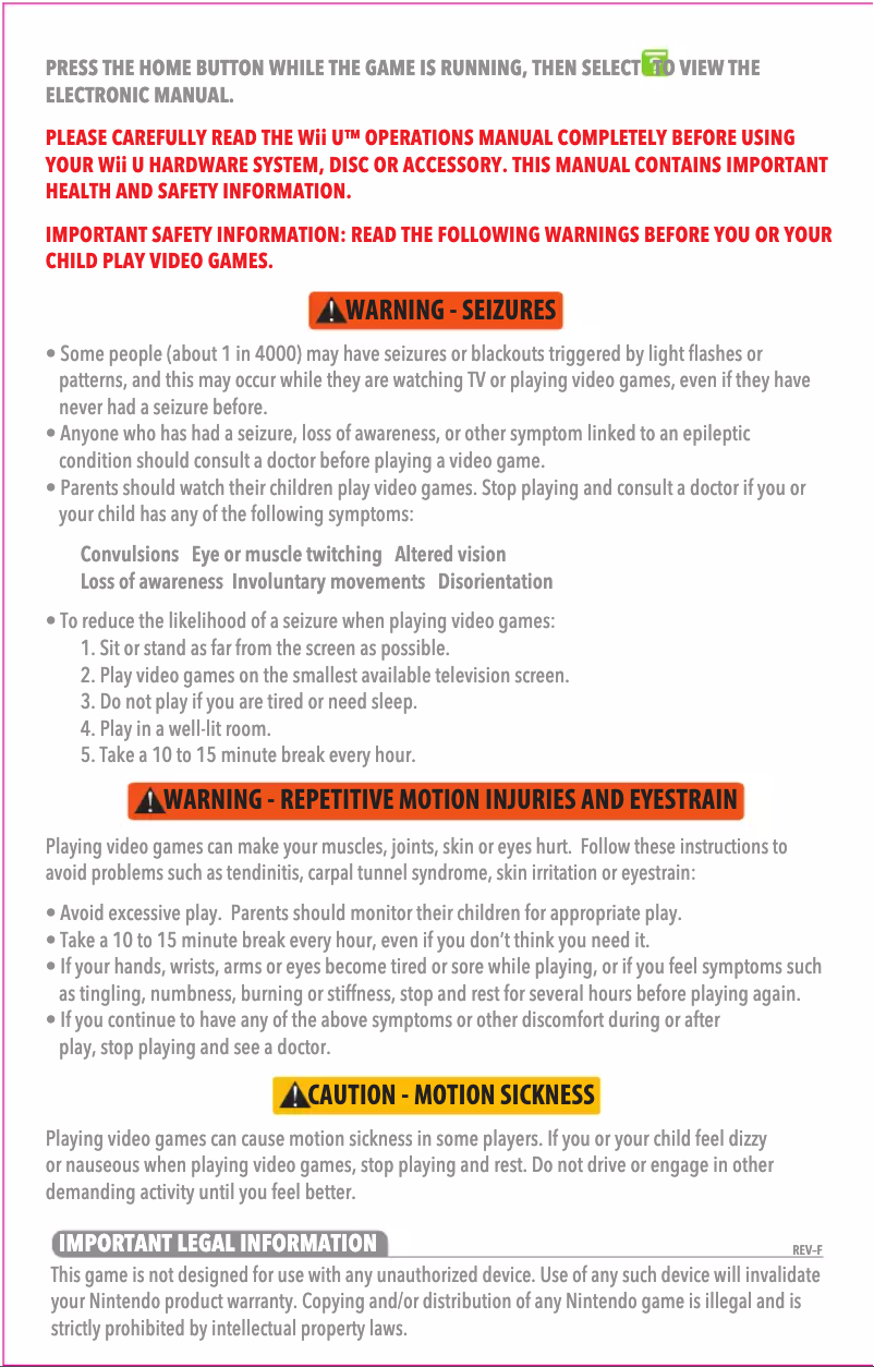 Page 1 de la notice Manuel utilisateur Nintendo Call of Duty - Black Ops II (Wii U)