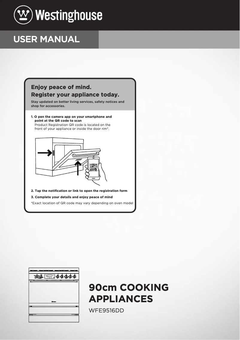 Page n°1 - Manuel utilisateur Westinghouse WVE9516DD