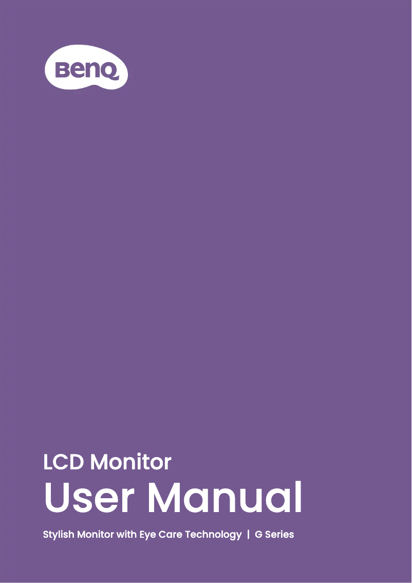 Page 1 de la notice Manuel utilisateur BenQ GW2790QT