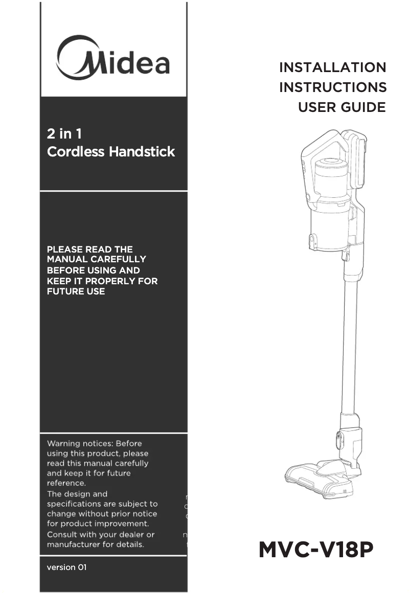 Page n°1 - Manuel utilisateur Midea MVC-V18P