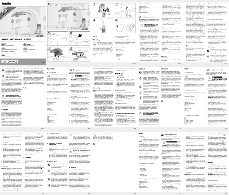 Page 1 de la notice Manuel utilisateur Lupilu IAN 294072