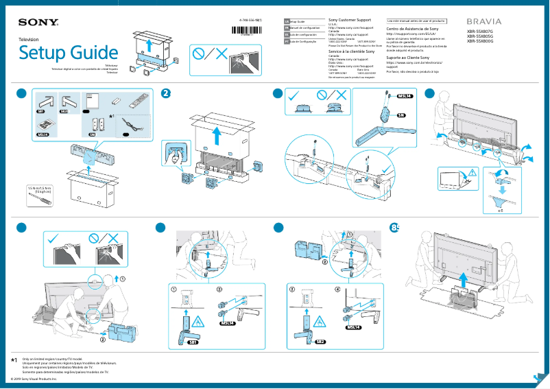 Page 1 de la notice Guide d'installation Sony Bravia XBR-55X800G