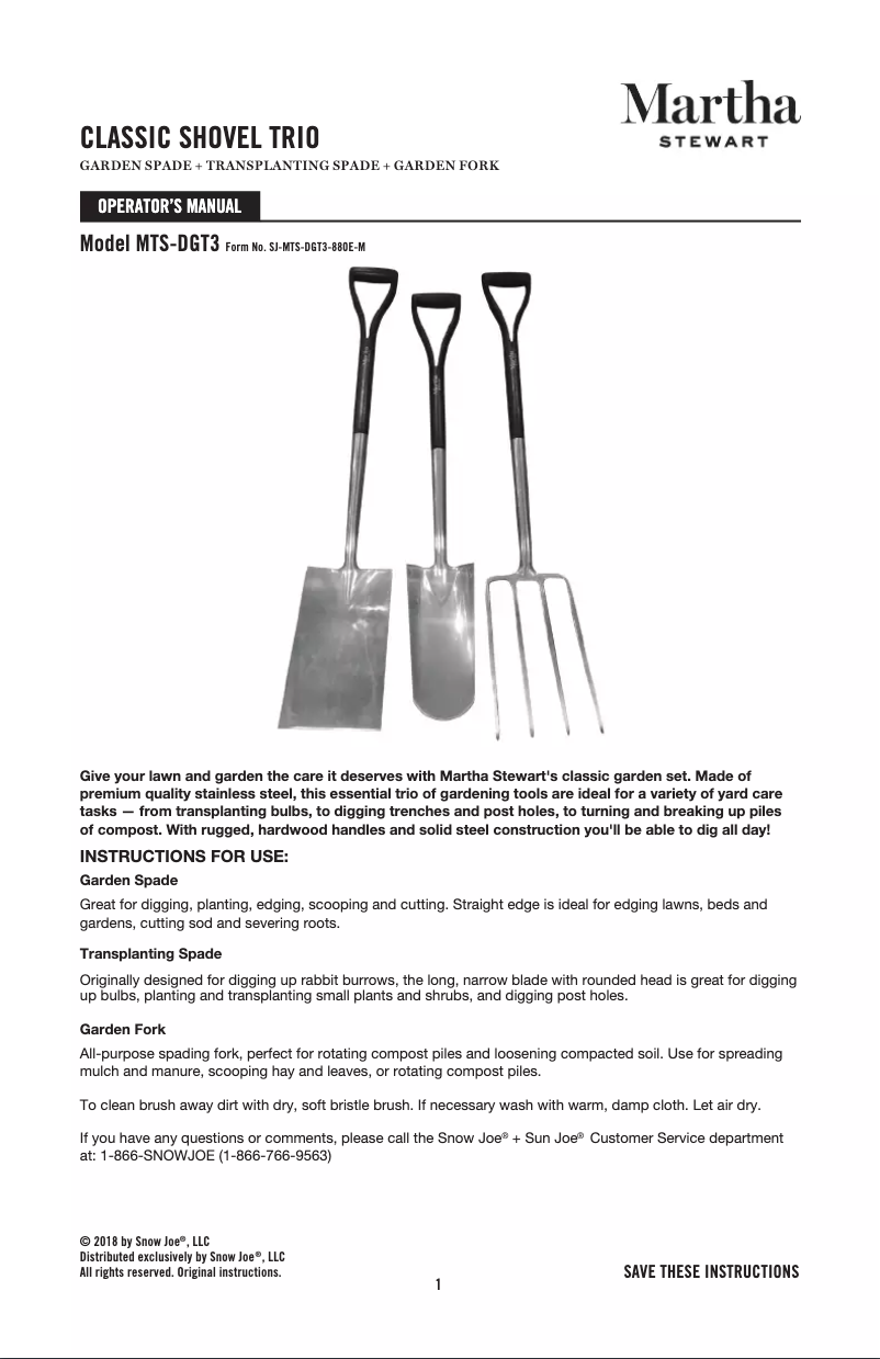 Page n°1 - Manuel utilisateur Martha Stewart MTS-DGT3