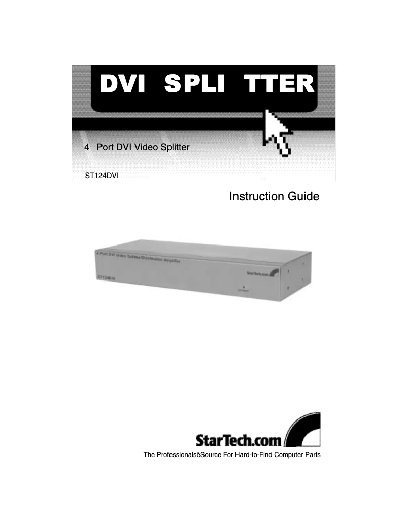 Page n°1 - Manuel utilisateur StarTech.com ST124DVI