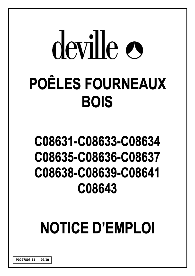 Page 1 de la notice Manuel utilisateur Deville Sésame
