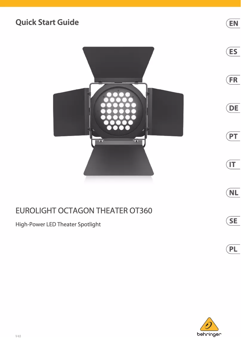 Page n°1 - Manuel utilisateur Behringer Eurolight Octagon Theater OT360