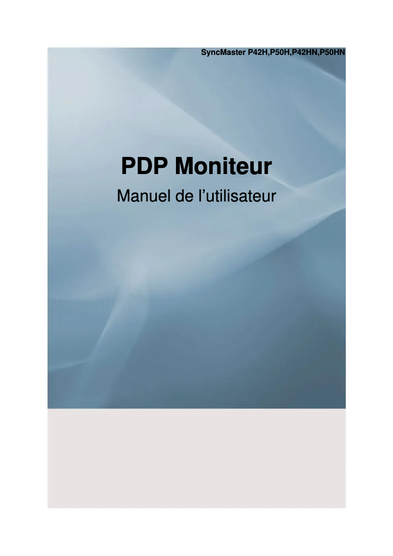 Image de la première page du manuel de l'appareil SyncMaster P42H