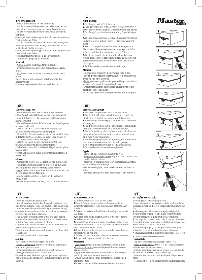 Page n°1 - Manuel utilisateur Master Lock 3126