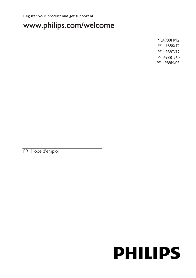 Page 1 de la notice Manuel utilisateur Philips 46PFL4988T