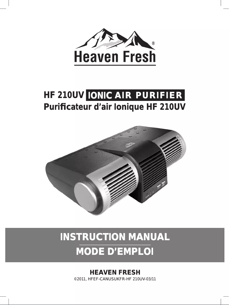Page n°1 - Manuel utilisateur Heaven Fresh HF 210UV