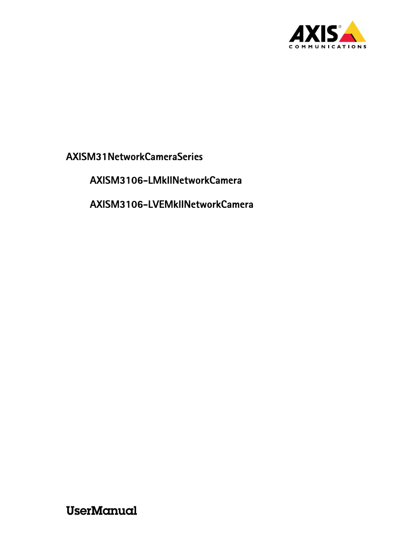 Page 1 de la notice Manuel utilisateur Axis M3106-L Mk II