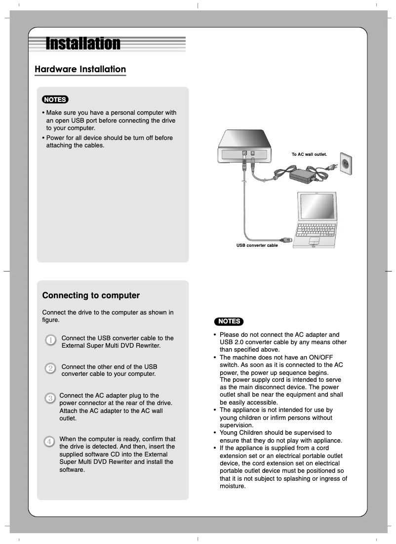 Page 1 de la notice Manuel utilisateur LG GSA-E40N