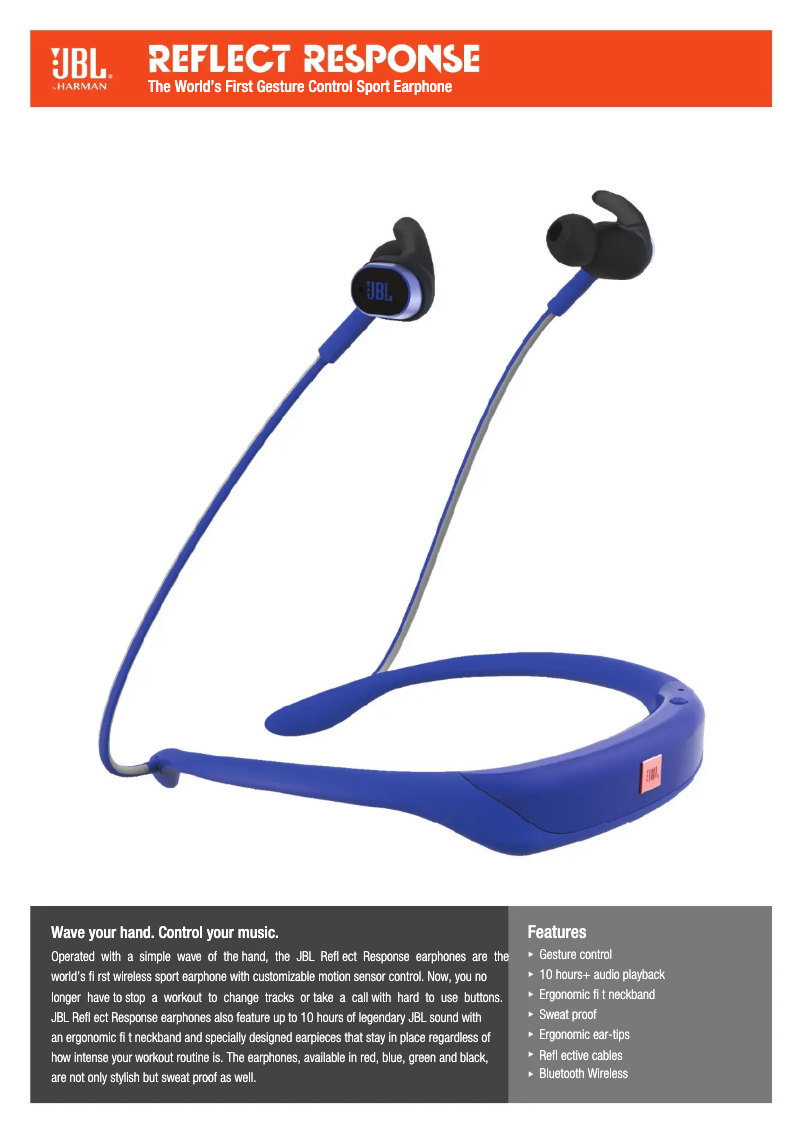 Page n°1 - Manuel utilisateur JBL Reflect response