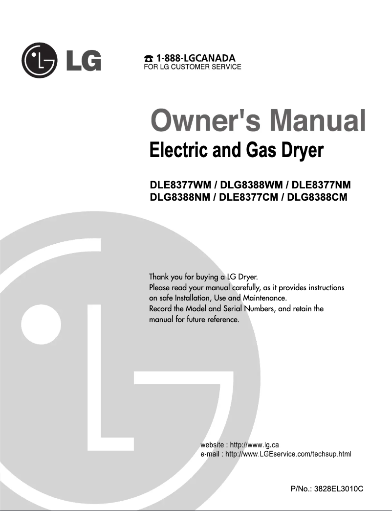 Page n°1 - Manuel utilisateur LG TD-V10179EM