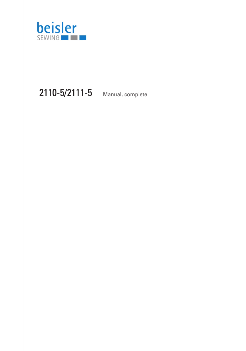 Page n°1 - Manuel utilisateur Dürkopp Adler 2111