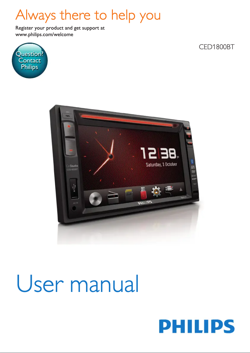 Page n°1 - Manuel utilisateur Philips CED1800BT