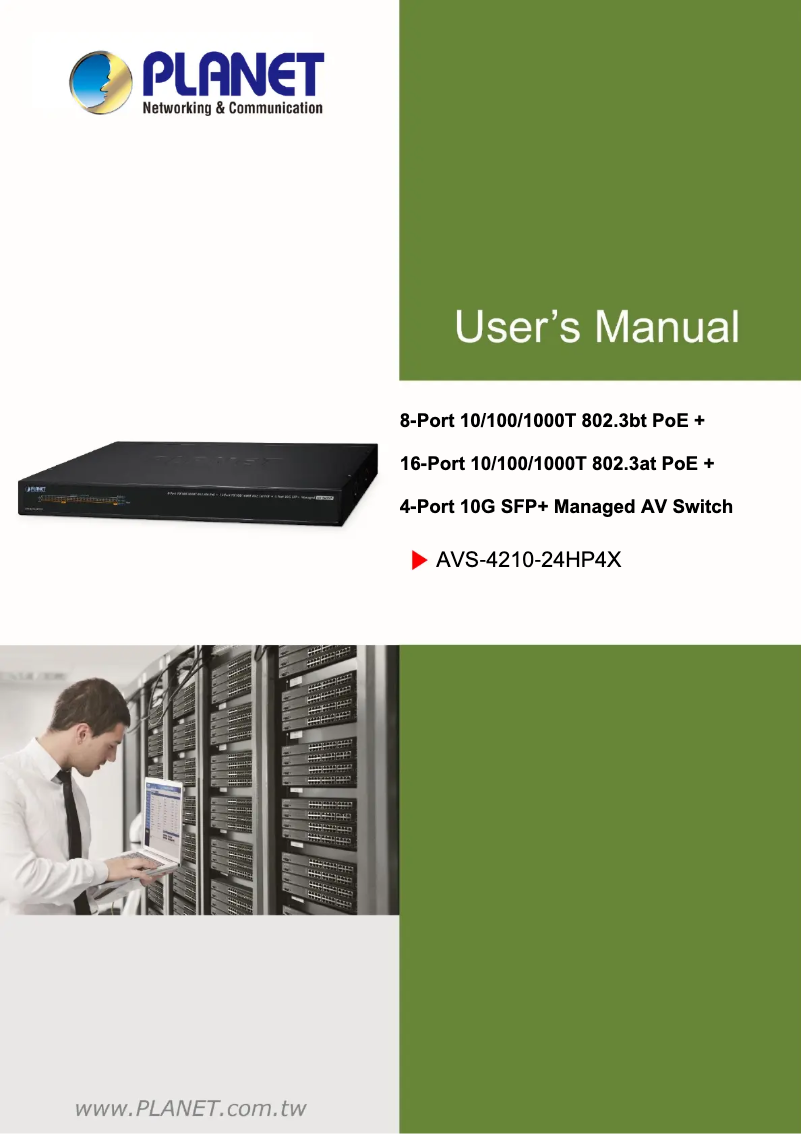 Page 1 de la notice Manuel utilisateur Planet AVS-4210-24HP4X