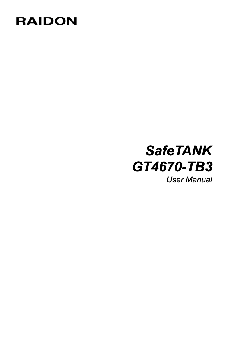 Page n°1 - Manuel utilisateur Raidon GT4670-TB3