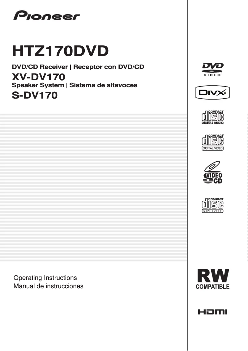 Page 1 de la notice Manuel utilisateur Pioneer HTZ-170DVD