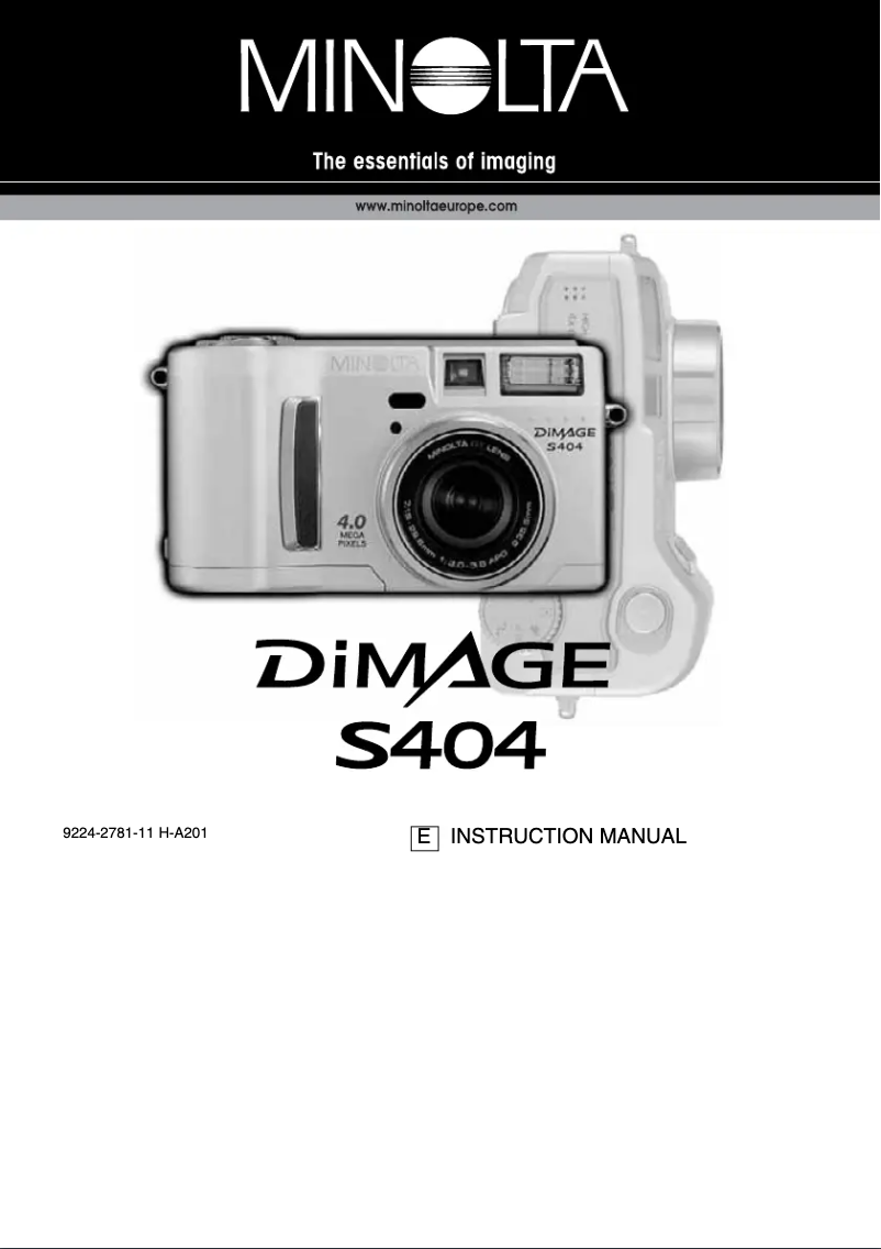 Page n°1 - Manuel utilisateur Konica Minolta Dimage S404