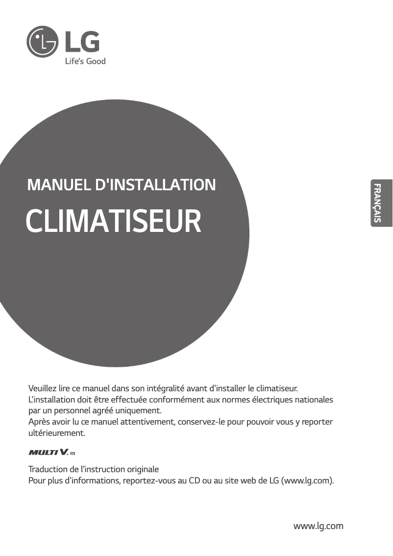 Page 1 de la notice Manuel utilisateur LG ARUN100LTE4