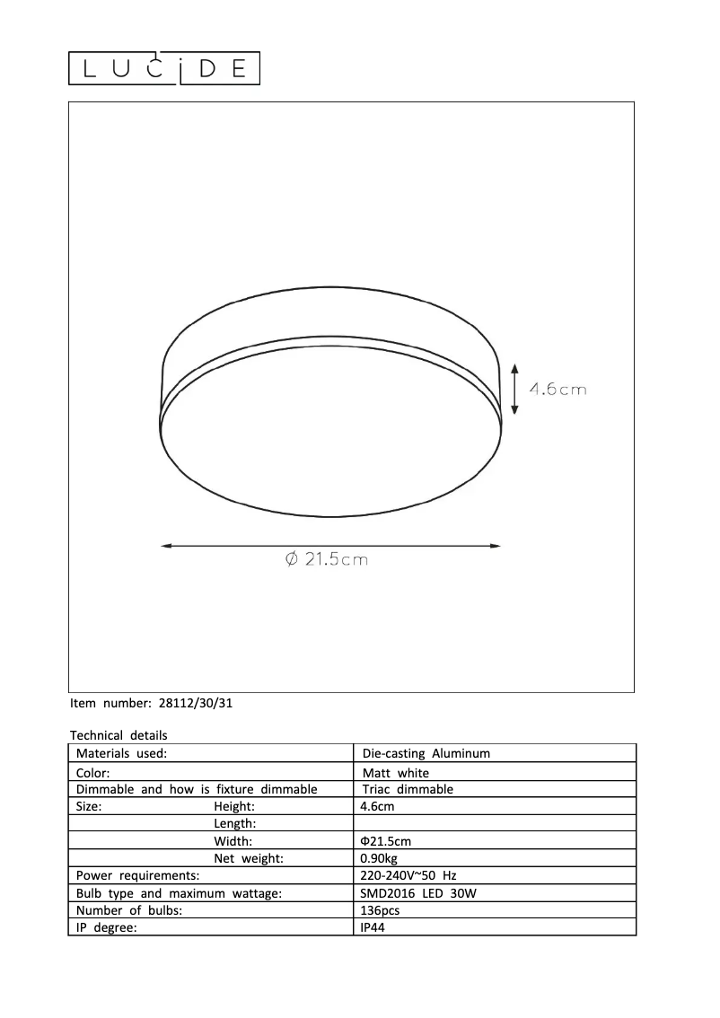 Image de la première page du manuel de l'appareil Ceres 28112/30/31