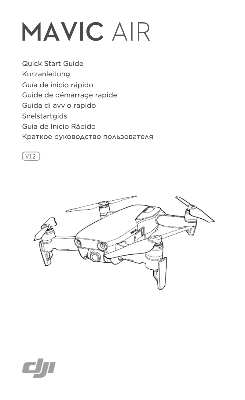 Page 1 de la notice Guide de démarrage rapide DJI Mavic Air