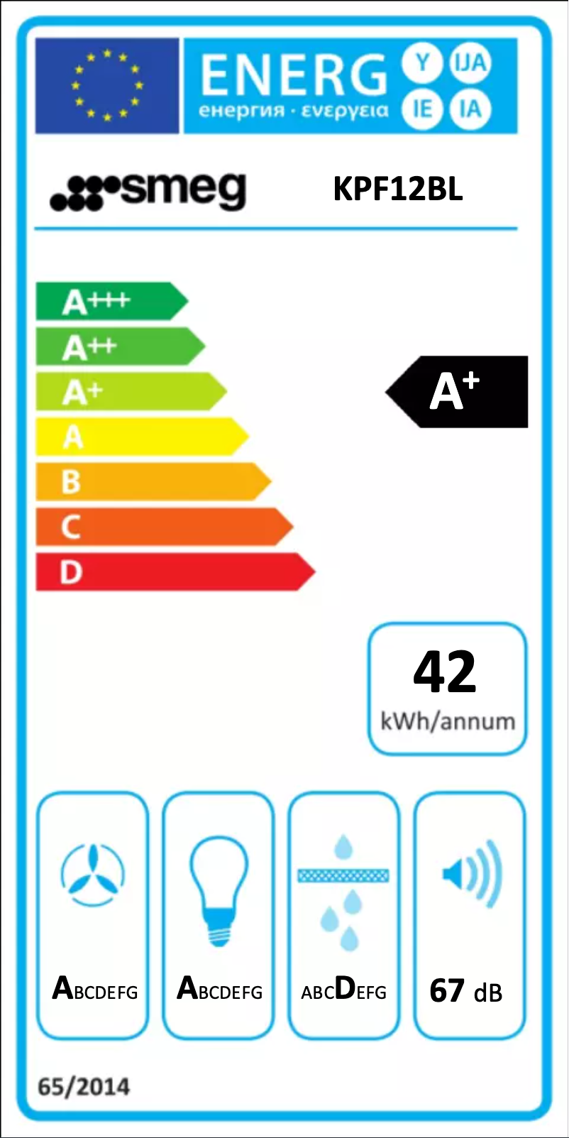 Page n°1 - Label énergétique Smeg KPF12BL