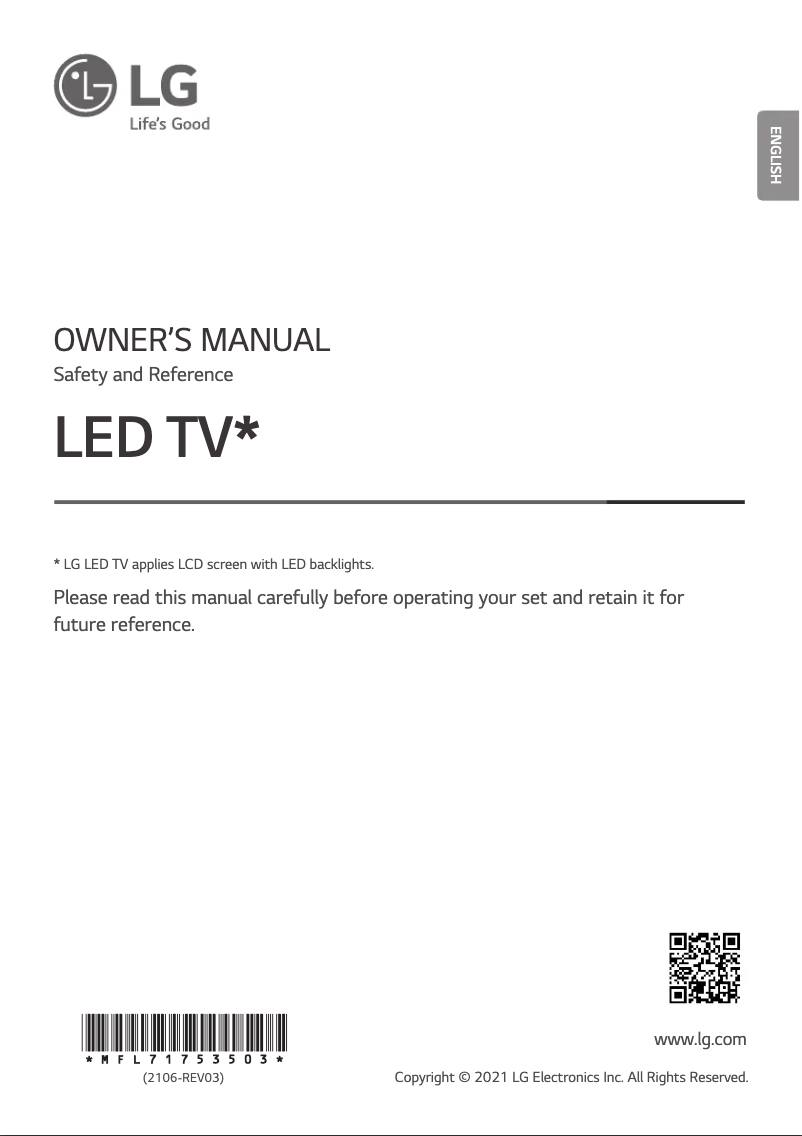 Page 1 de la notice Manuel utilisateur LG 65NANO813PA