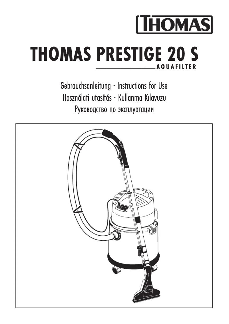 Image de la première page du manuel de l'appareil Prestige 20 S