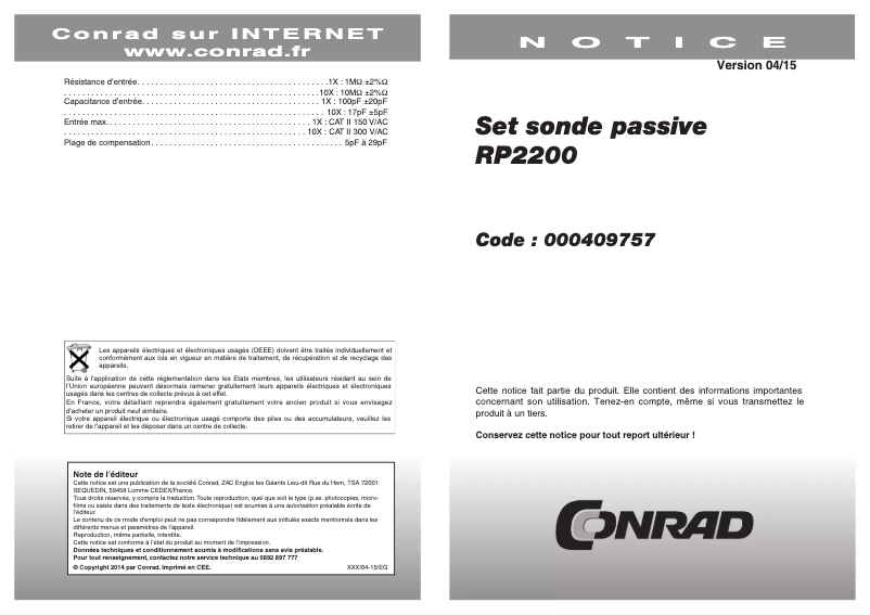 Page 1 de la notice Manuel utilisateur Rigol PVP2150