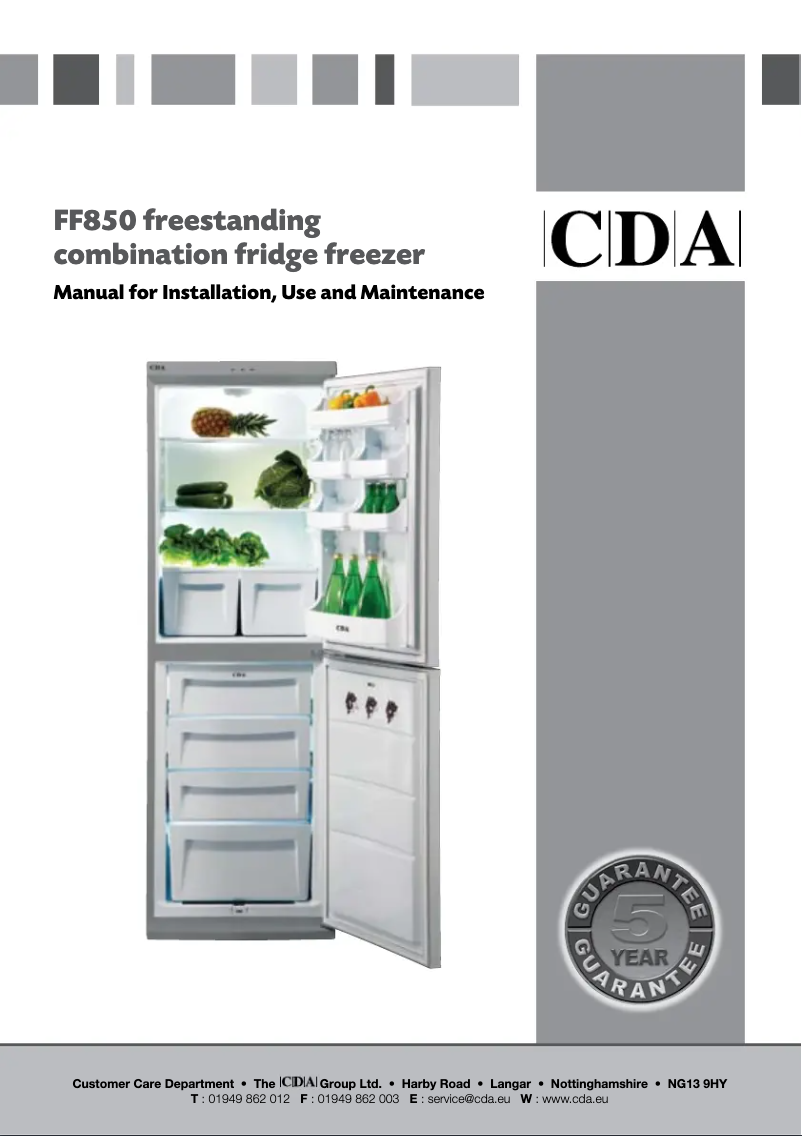 Page n°1 - Manuel utilisateur CDA FF850