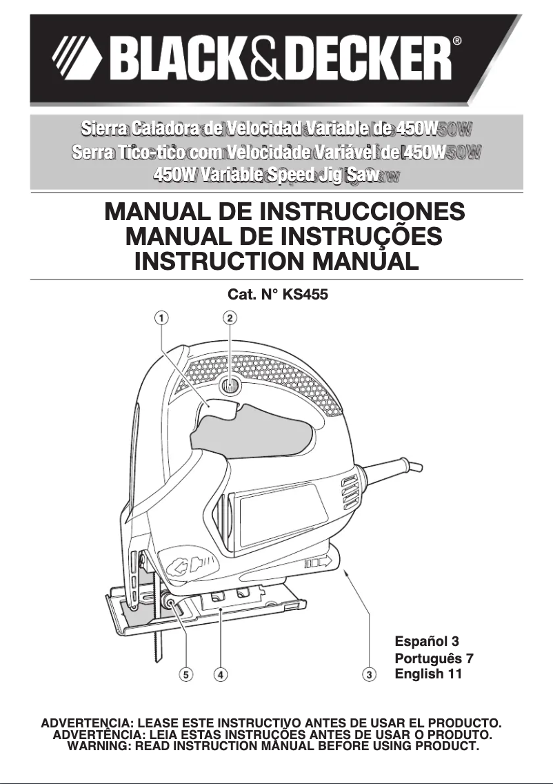 Imagen de la primera página del manual del dispositivo KS455