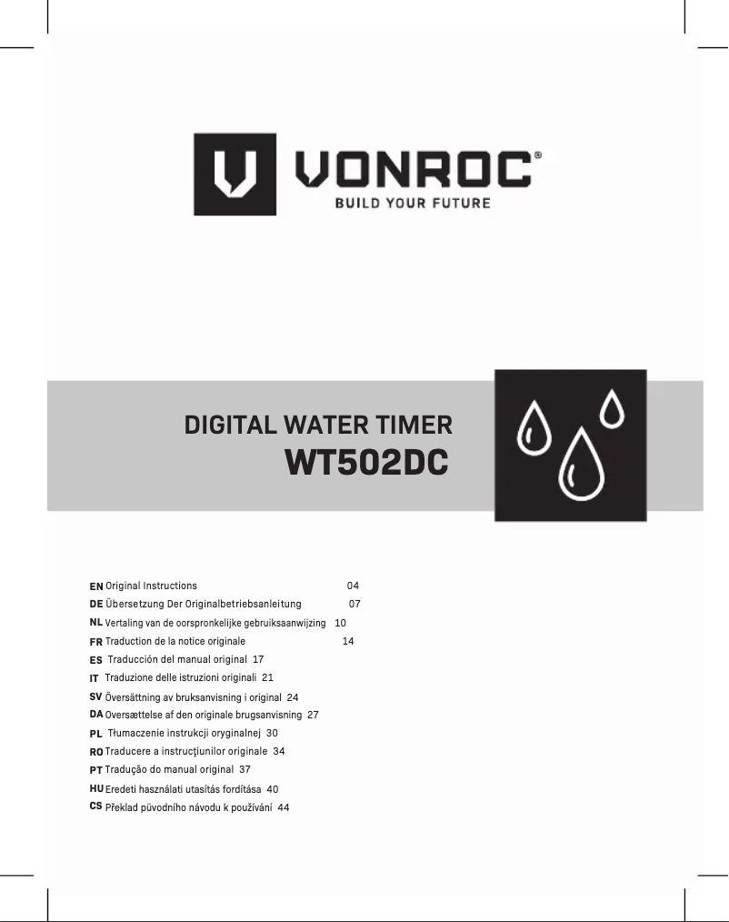 Page 1 de la notice Manuel utilisateur Vonroc WT502DC