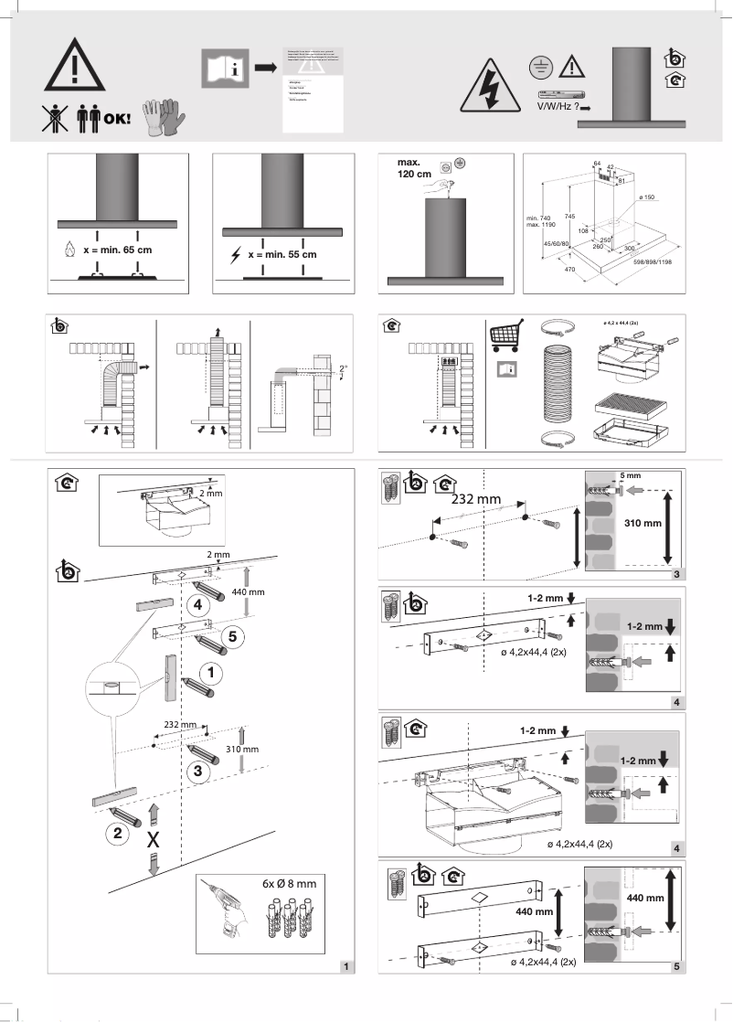 Page 1 de la notice Guide d'installation Pelgrim BSSA971RVS