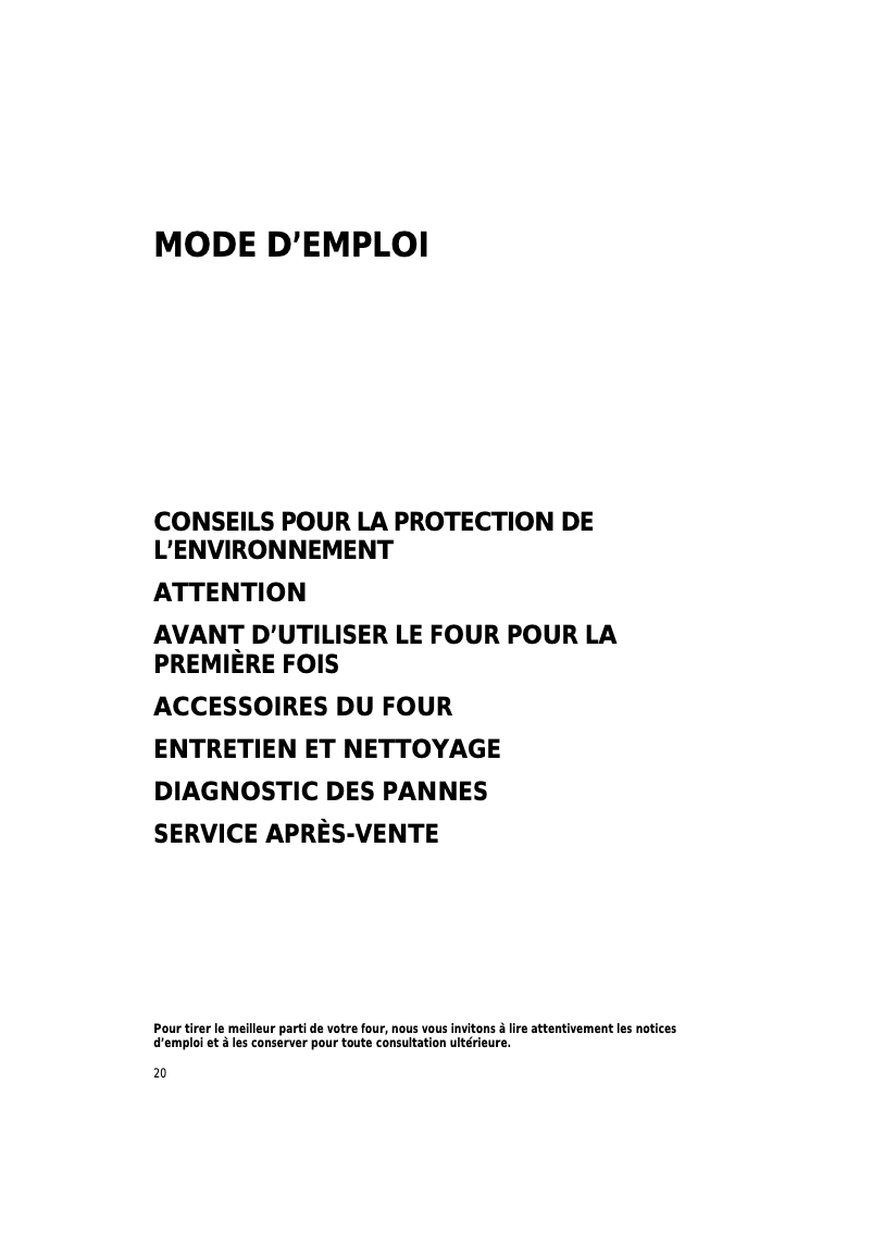 Page 1 de la notice Manuel utilisateur Ignis AKS 141ix