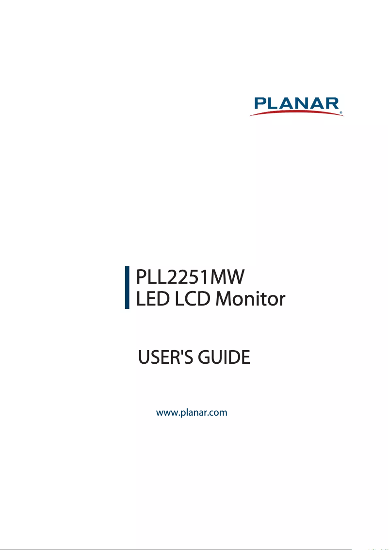 Page n°1 - Manuel utilisateur Planar PLL2251MW