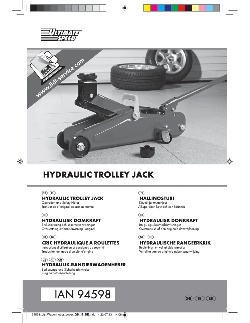 Page n°1 - Manuel utilisateur Ultimate Speed Hydraulic Trolley Jack