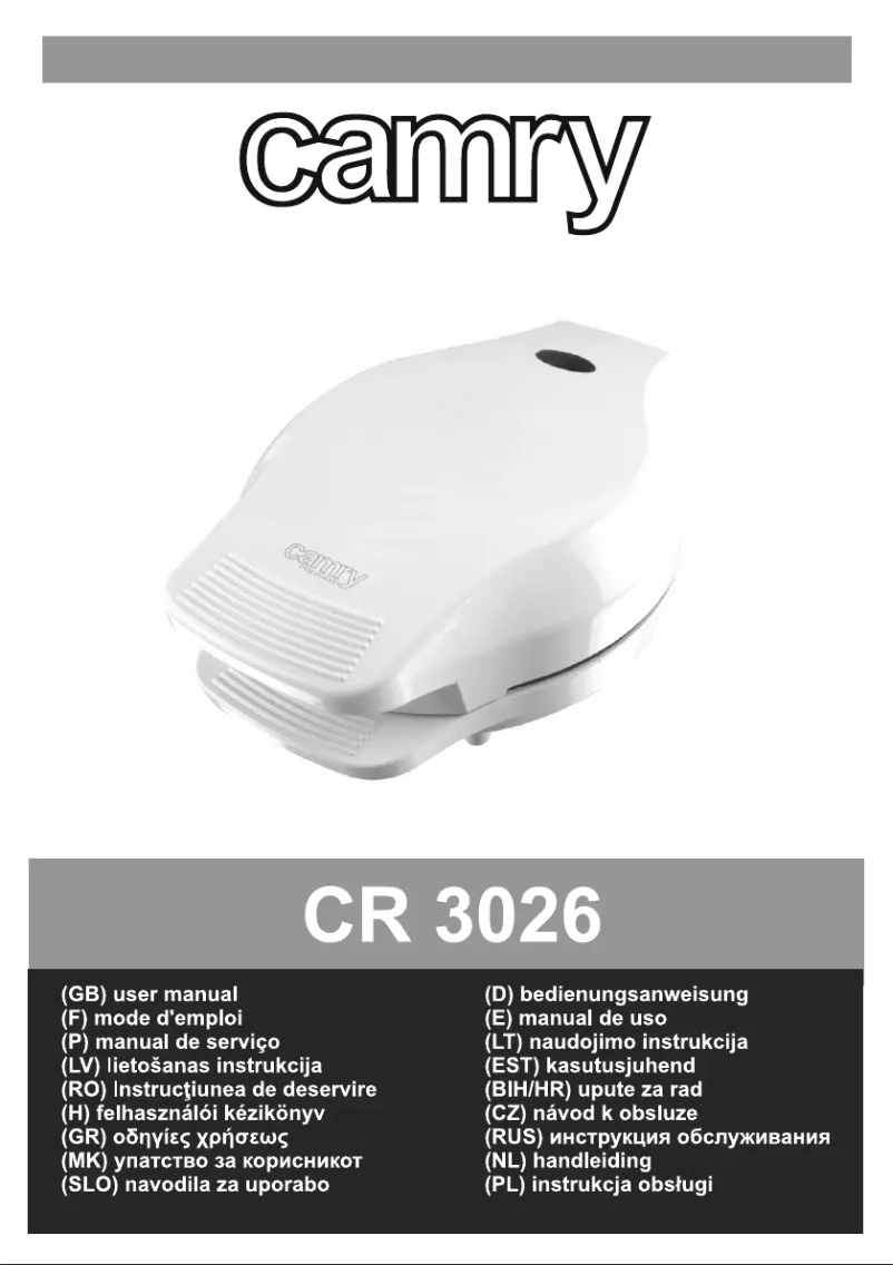 Page n°1 - Manuel utilisateur Camry CR 3026