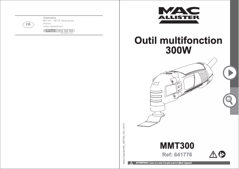 Image de la première page du manuel de l'appareil MMT300