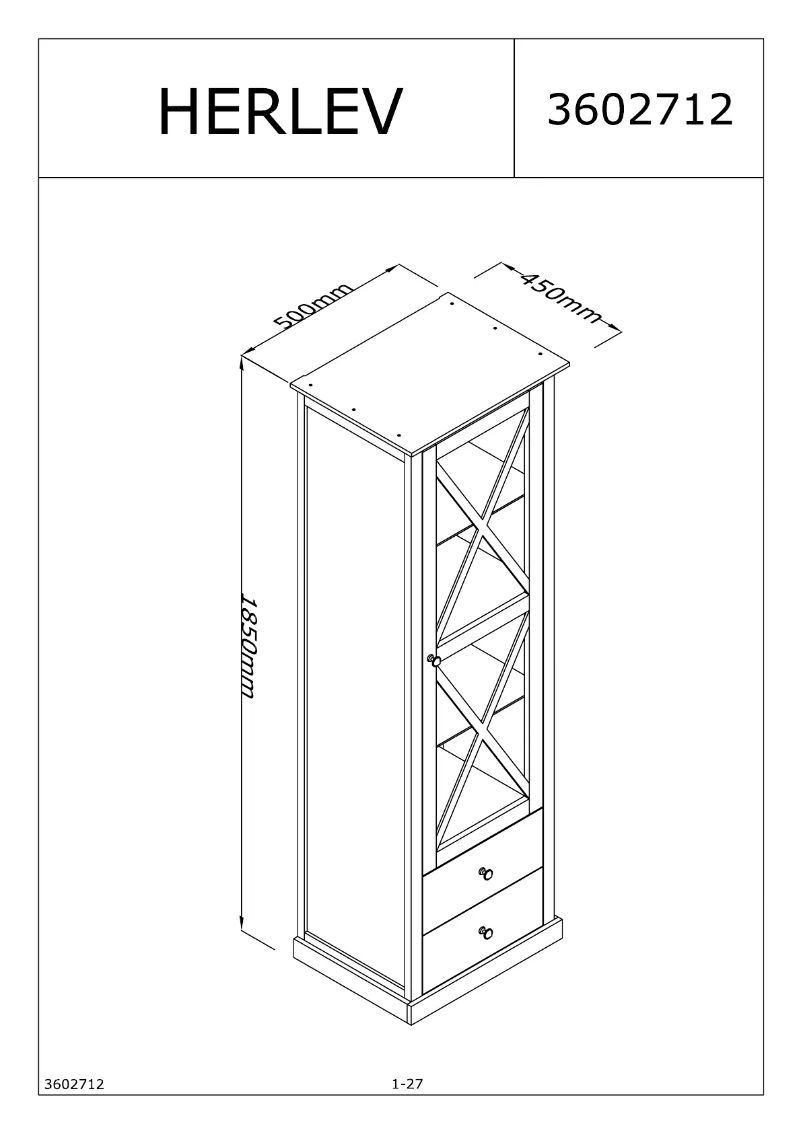 Page n°1 - Manuel utilisateur JYSK Herlev (50x185x45)