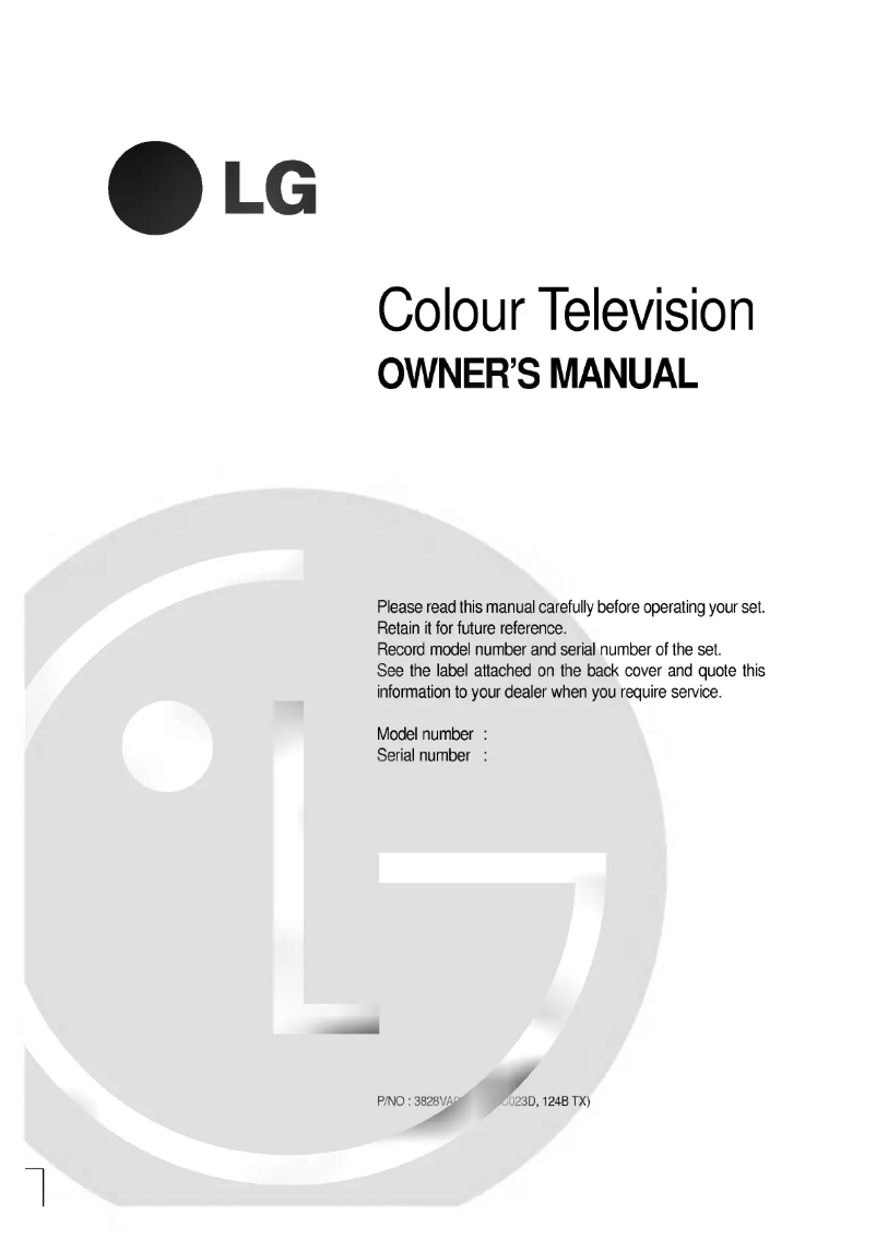 Page n°1 - Manuel utilisateur LG RD-21FB70R