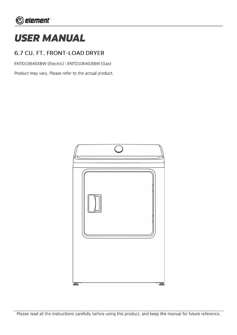 Page 1 de la notice Manuel utilisateur Element ENTD1064GXBW