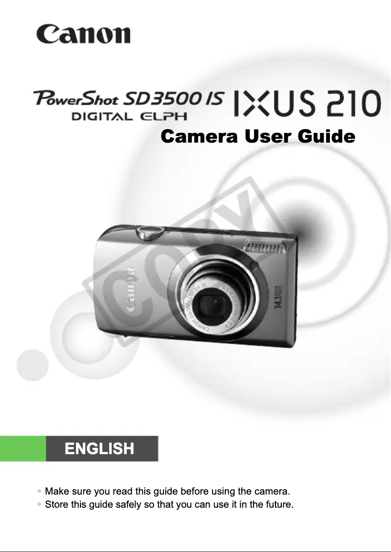 Page 1 de la notice Manuel utilisateur Canon IXUS 210 IS