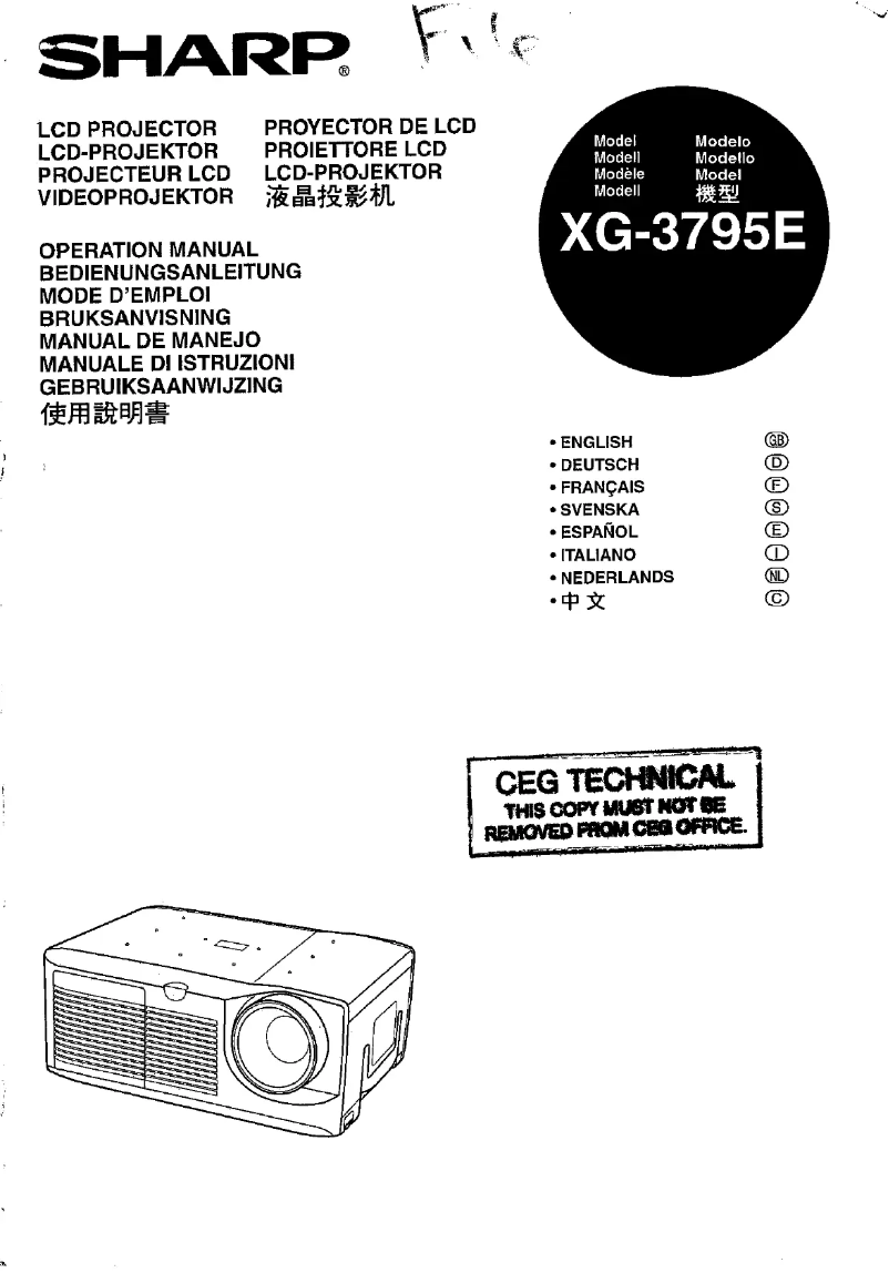 Image de la première page du manuel de l'appareil XG-3795E