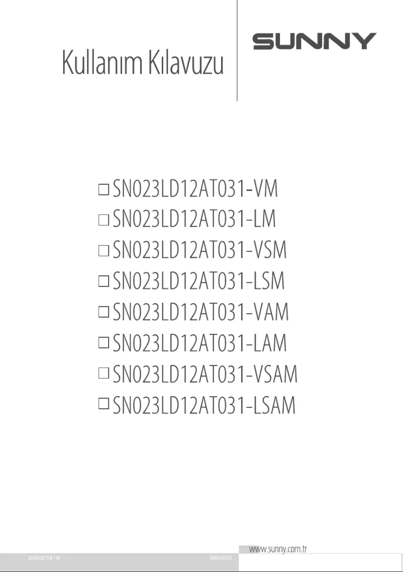 Image de la première page du manuel de l'appareil SN023LD12AT031-LM