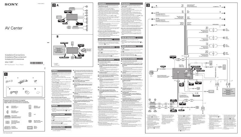 Page 1 de la notice Guide d'installation Sony XAV-72BT