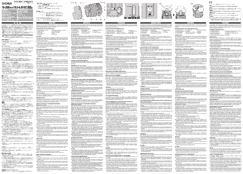 Página 1 del manual Manual de usuario Sigma 18-200mm f3.5-6.3 II DC OS HSM