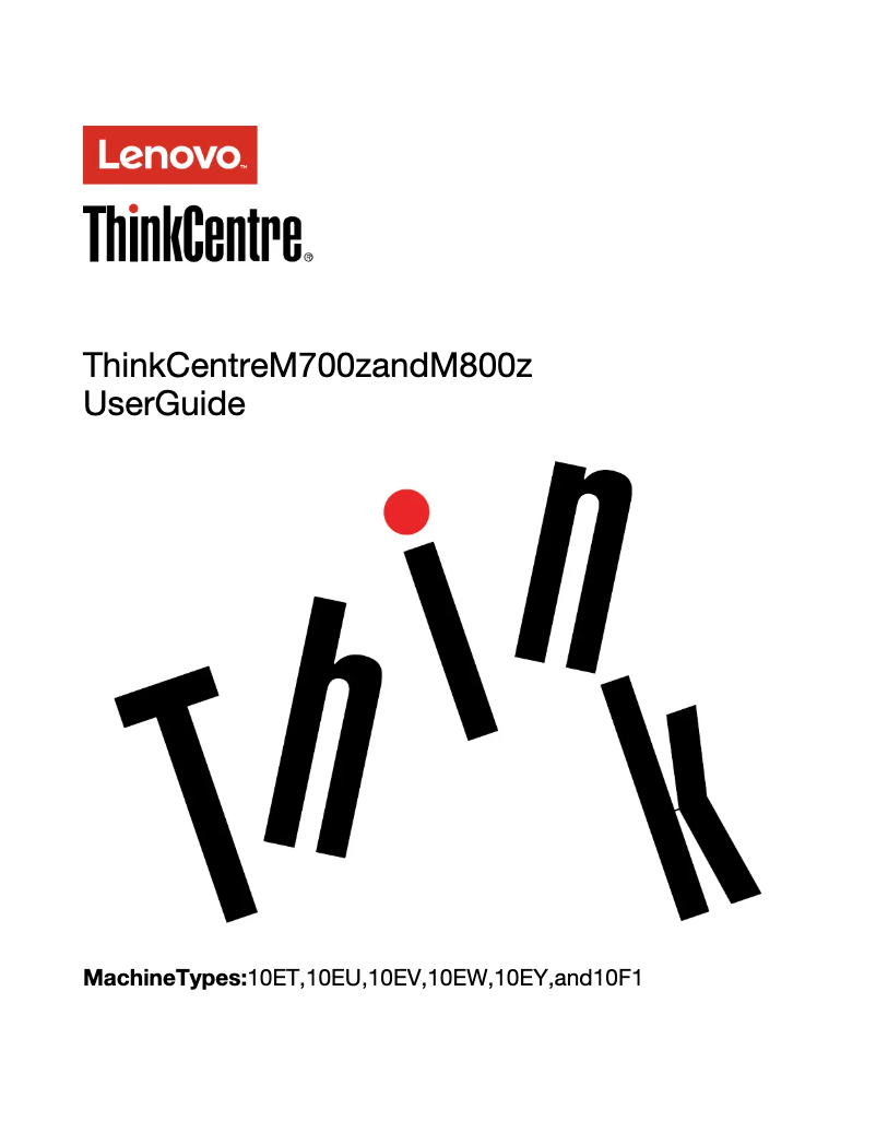 Page n°1 - Manuel utilisateur Lenovo ThinkCentre M800z