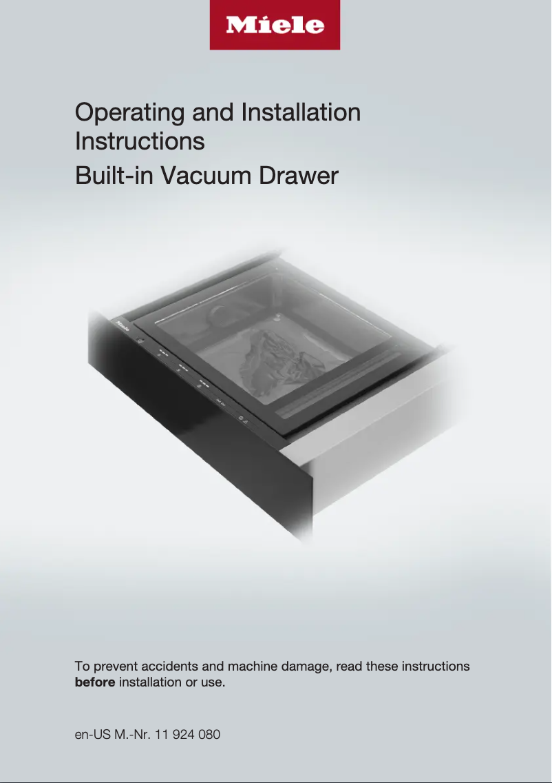 Page 1 de la notice Guide d'installation Miele EVS 7670